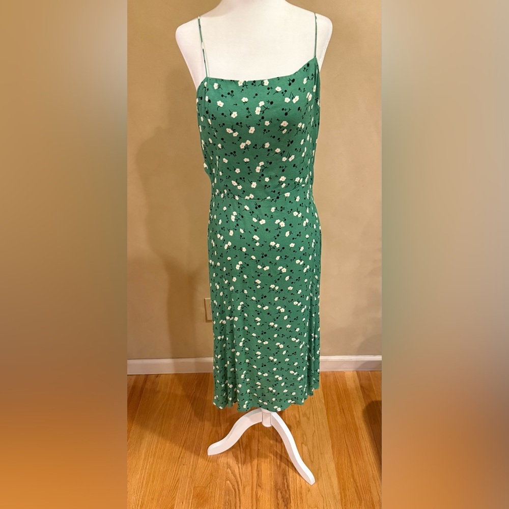 REFORMATION Pico Green Navy Floral maxi dress size 10 NWT